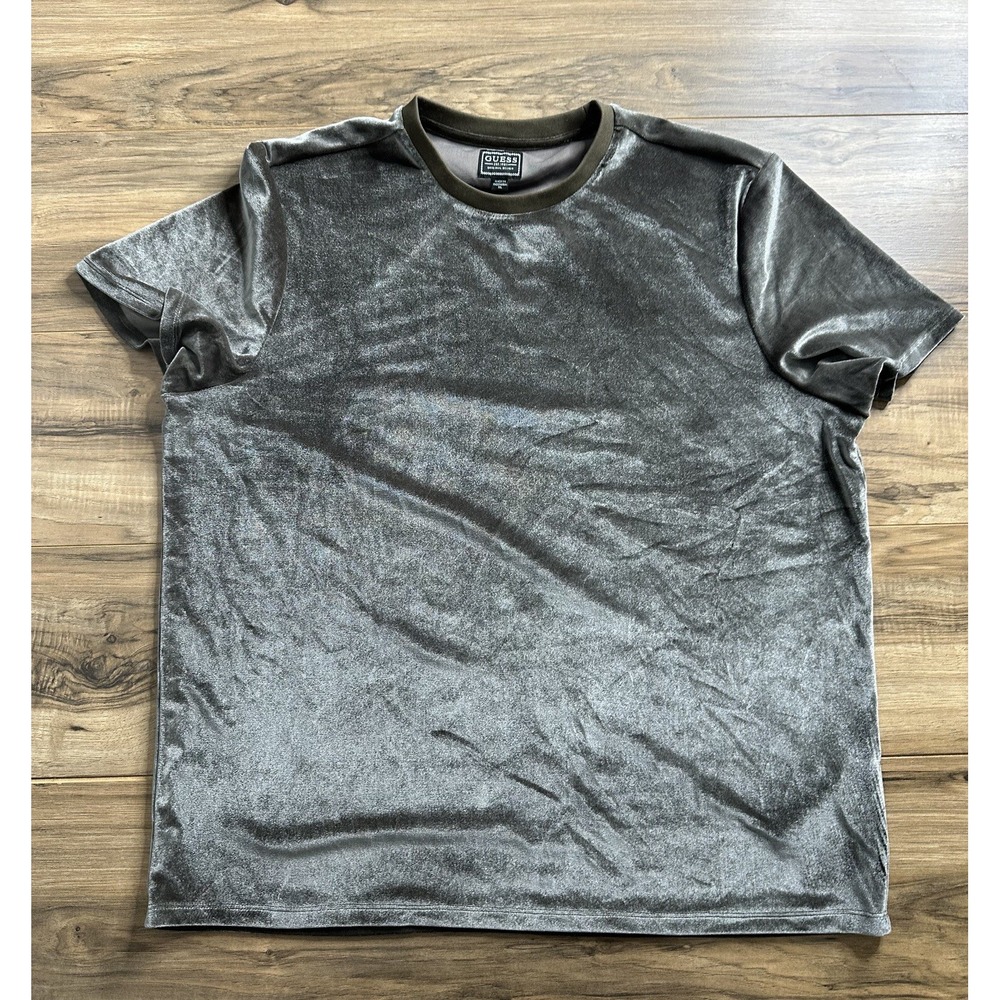 Guess Los Angeles Short Sleeve‎ Garrett Faux Suede T-Shirt Men's XL Brown